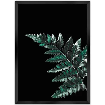 Dekoria Plakát Dark Fern Leaf, 30 x 40 cm, Volba rámku: Černý