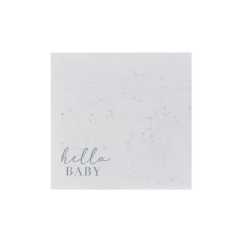 Ginger Ray Baby shower Ubrousky papírové Hello Baby 16,5x16,5cm 16 ks