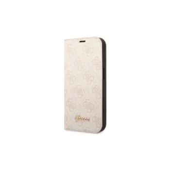 Pouzdro Guess iPhone 14 Plus book 4G Vintage Gold Logo růžové