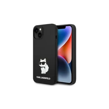 Pouzdro Karl Lagerfeld iPhone 14 Silicone Choupette černé