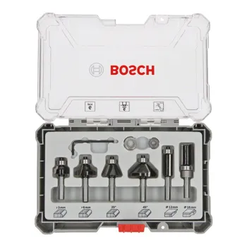 BOSCH 6dílná sada tvárových fréz Trim&Edging s 6mm vřetenem