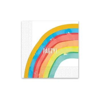 Procos Ubrousky papírové Rainbow Party 33 x 33 cm 20 ks