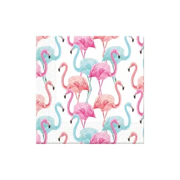 Procos Ubrousky papírové Tropical Flamingo 20 ks 33x33cm