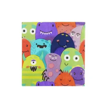 Smiffys Ubrousky papírové Monster příšerky 33x33cm 8ks