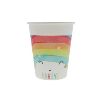 Procos Kelímky papírové Rainbow Party 200 ml