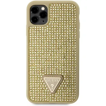 Pouzdro Guess Rhinestones Triangle Metal Logo Apple iPhone 11 PRO zlaté