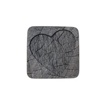 6ks šedé korkové podtácky srdce ve stromu Hearts grey - 10*10*0,4cm