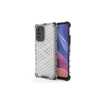 Pouzdro Hurtel Honeycomb pancéřové se silikonovým rámem Xiaomi Poco F3 / Mi 11i čiré