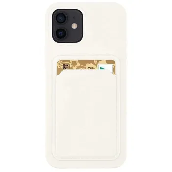 Pouzdro Hurtel Silikonové s kapsou na Xiaomi Redmi Note 11 PRO / Note 11 PRO 5G Bílé