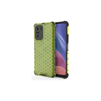 Pouzdro Hurtel Honeycomb pancéřové se silikonovým rámem Xiaomi Poco F3 / Mi 11i Zelené