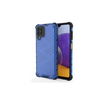 Pouzdro Hurtel Honeycomb pancéřové se silikonovým rámem Samsung Galaxy A22 4G Modré