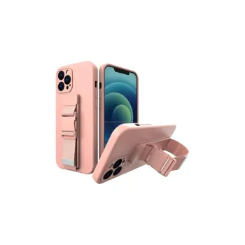 Pouzdro Hurtel Silikonové Sporty s popruhem na iPhone 11 Pro Růžové