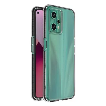 Pouzdro Hurtel Spring silikonové s barevným lemem na Realme 9 PRO černé