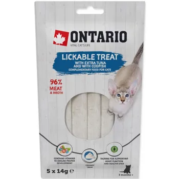 Ontario pochoutka lízací extra tuňák a treska 5 x 14 g