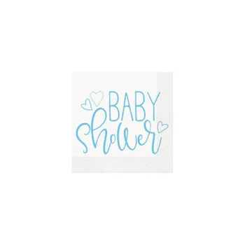 Unique Papírové ubrousky EKO Baby Shower modré 33x33 cm 16 ks