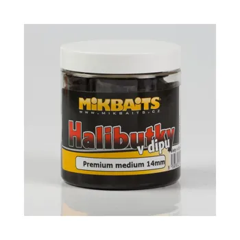 Mikbaits Halibutky v dipu 250ml Premium medium 14mm