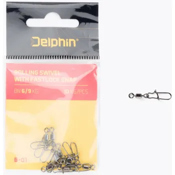 Delphin Karabinka s obratlíkem Rolling Swivel with Fastlock Snap B-01 6/9kg