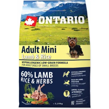 Ontario Senior Mini Lamb & Rice 2,25 kg