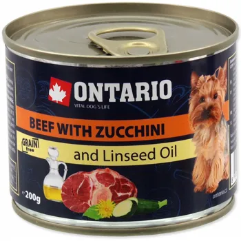 Ontario Hovězí s cuketou a lněným olejem – 200 g