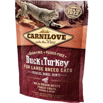 Carnilove Duck & Turkey for Large Breed Cats Muscles Bones Joints 400 g