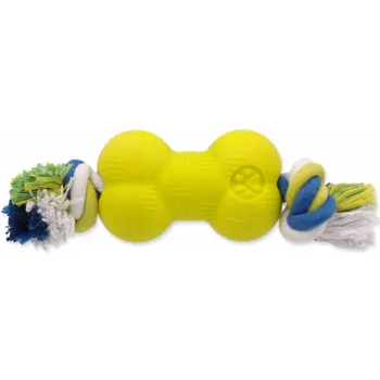 Dog Fantasy Strong Foamed kost guma s provazem 8,8 cm