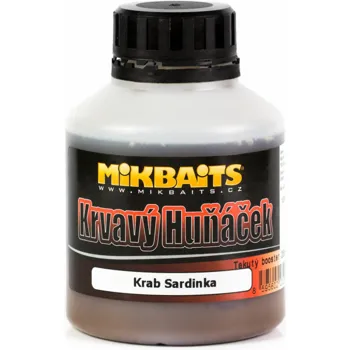 Mikbaits Booster Krvavý Huňáček 250ml Krab Sardinka