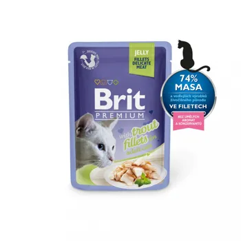 Brit cat FILLETS jelly Pstruh 85 g