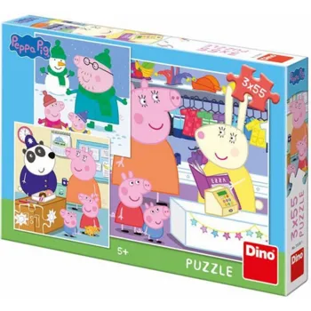 Dino Peppa pig: veselé odpoledne 3 x 55 dílků