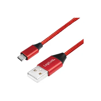 Logilink CU0151 USB-A 2.0 to micro-USB male, 0,3m, červený