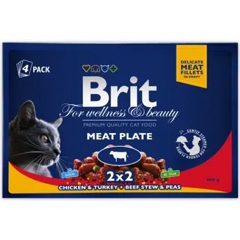 Brit Premium Cat Meat Plate 4 x 100 g