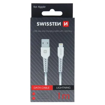 Swissten datový kabel lightning 1m bílý 71505541