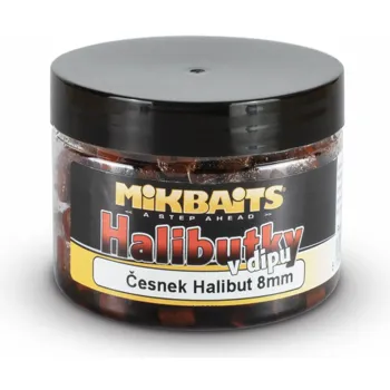 Mikbaits Pelety Halibutky v Dipu 150ml 8mm Česnek halibut