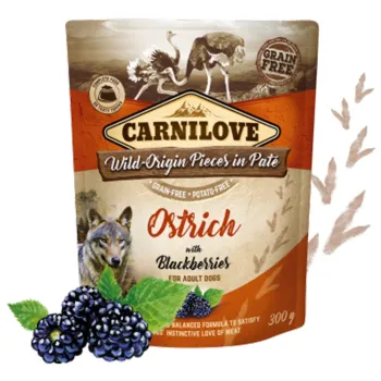 Carnilove Dog Pouch Paté Ostrich with Blackberries 300 g