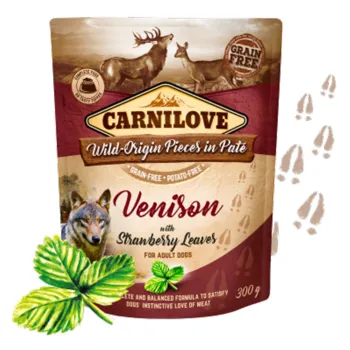 Carnilove Dog Pouch Paté Venison with Strawberry Leaves 300 g