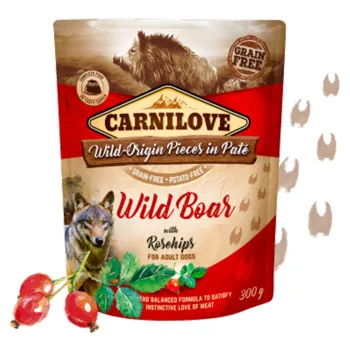 Carnilove Dog Pouch Paté Wild Boar with Rosehips 300 g