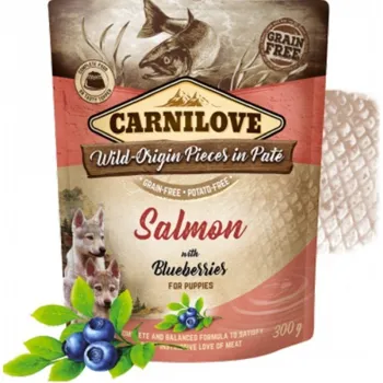 Carnilove Dog Pouch Paté Salmon with Blueberries for Puppies 300 g