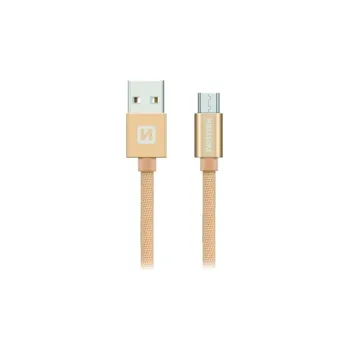 Swissten 71522204 USB 2.0, zástrčka A - zástrčka micro B, opletený, 1,2m, zlatý