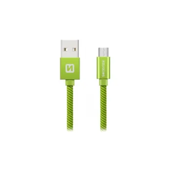 Swissten 71522207 USB 2.0, zástrčka A - zástrčka micro B, opletený, 1,2m, zelený