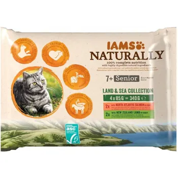 Iams Naturally Senior Land & sea collection 4 x 85 g