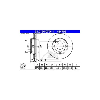Brzdový kotouč ATE 24.0124-0706.1