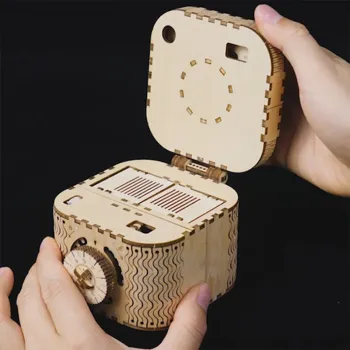 Robotime 3D dřevěné mechanické puzzle Trezor 158 ks