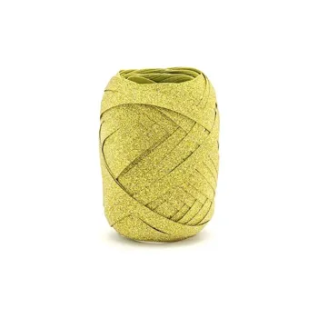 PartyDeco STUHA Raffia 5mm/10m glitrově zlatá