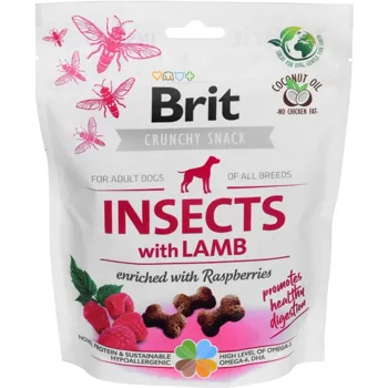 Brit Care Dog Crunchy Cracker Insects with Lamb enriched with Raspberries 200 g