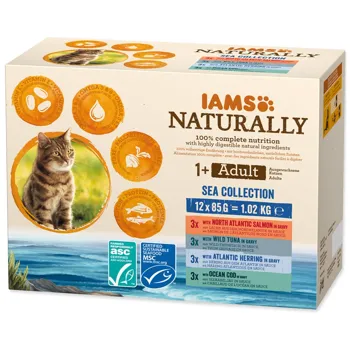 IAMS Naturally mořské maso v omáčce 12 x 85 g