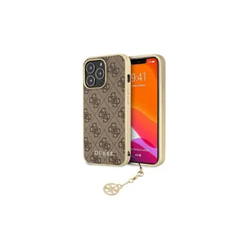 Pouzdro Guess hard silikonové iPhone 13 / 13 Pro 4G Charms Collection hnědé