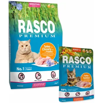 Rasco Premium Cat Sensitive Turkey Chicory Root Lactic acid bacteria 2 kg