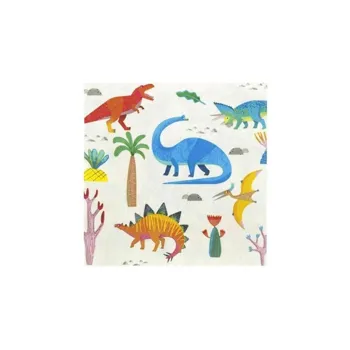 Wrimes Cosmetics ubrousky papírové Dinosauři barevní 33x33cm 20cm